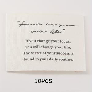 TEMU 텍스트 프린팅이 된 패브릭 라벨 10개입. 의류, 모자, 가방, 장식용 재봉 용품 및 패치워크에 적합합니다.