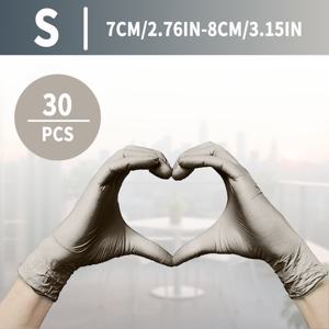 TEMU 회색 니트릴 일회용 고탄성 장갑, 파우더 프리, 라텍스 프리, 양손 사용 가능, 가정용 청소, 주방 설거지, 욕실 청소, 애완동물 목욕, 휴일 선물, 염색용