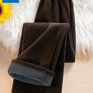 TEMU 여성용 패션 복합 코듀로이 레그 팬츠, 하이웨이스트 루즈핏 바지, 빈티지 플로우리 와이드 레그 팬츠, 활용도 높은 캐주얼 라운지웨어 바지