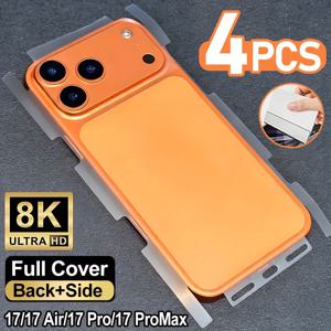 TEMU 아이폰 17/17 Pro Max/17 Pro/Air/16/15/Plus/14/Pro Max/13/12 Pro Max 호환 풀커버 하이드로겔 필름 4개 세트 + 아이폰 17 Pro Max 스티커 포함 투명 보호필름