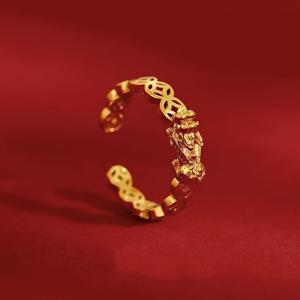 TEMU 푸시우 행운 및 부를 끌어오는 반지 - 여성 스타일 - 독점 소형 반지 - 풍요를 주는 꼬리 반지 - 작은 손가락 반지 - 최신