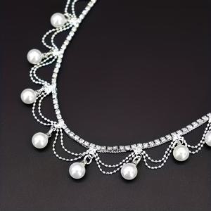 TEMU 우아한 화이트 인조 진주와 스팽글 프린지 트림 - 웨딩드레스, 이브닝 가운, 모자, 핸드백을 위한 럭셔리 장식 프린지 - 재봉 장식, 공예 액세서리, 신부 장식, 섬세한 장인 정신, 진주 프린지 트림, 레이스, 재봉 프린지 트림, 장식 프린지, 재봉 프린지, 프린지 스트립 트림