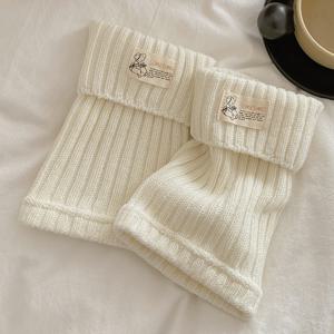 TEMU 가을/겨울 JK 양말 소매, 일본 스타일 보온 패브릭 라벨 슬라우치 레그 워머, 스노우 부츠용 슬라우치 양말 소매