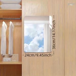 TEMU 스크래치 방지 아크릴 거울 #HD 욕실 거울 # 화장 거울 #옷장 화장대 거울 #무타공 간편 세척 화장대용 접착식 거울 #심플 HD 가정용 거울 #둥근 모서리 직사각형 #미니멀하고 스타일리시한 #1초 설치 #기숙사용 화장 거울