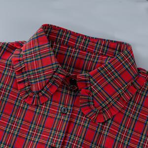 TEMU 새로운 프린트 인형 칼라 프릴 우아한 패션 체크 셔츠 페이크 칼라 여성 스웨터 레이어 다용도 페이크 칼라, 크리스마스 테마