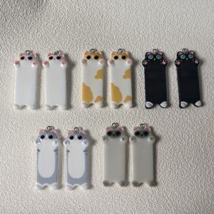 TEMU 2D 평면, 10개 (10개) 귀여운 긴 강아지 & 고양이 레진 참 - DIY 주얼리 만들기, 목걸이, 팔찌, 귀걸이 공예용 플랫백 동물 펜던트 - 새로운 레진 발바닥 & 키티 참 비즈 공예 용품