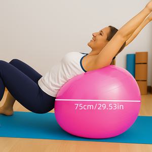 TEMU 요가 볼 + 공기 펌프 2개 세트, 4가지 색상/2가지 사이즈 선택 가능 - 펌프 포함 고강도 운동용 스태빌리티볼 - 코어 근력, 균형 훈련, 필라테스용 특대형 피트니스볼 - 코어 운동 - 미끄럼 방지 표면, 내구성 및 안정성 - 사무실 의자 대용으로 적합 - 초보자 및 숙련자용 - 홈짐 및 사무실용, 요가 용품, 여성용 운동볼
