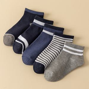 TEMU 5켤레 아동용 발목 양말 십대 남아 - 사계절 내내 편안함, 통기성 좋고 부드러운 데일리 신발로 8-16세에 적합