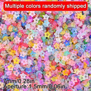 TEMU 1000/2000개 소형 꽃 젤리 듀얼 컬러 혼합 아크릴 비즈, 패셔너블 다용도 루스 비즈 스페이서 비즈, 목걸이 비딩 용품, 귀걸이 펜던트 추가, 수제 자동차 장식 재료, 창의적인 장식, 홈 데코