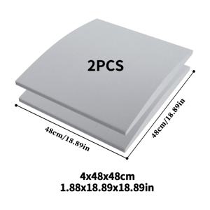 TEMU 48x48cm 회색 사다리꼴 소파 쿠션 지지 스펀지 패드 1/2/3개 | 곡선형 고밀도 폼 교체, 처짐된 가구 좌석, 섹션형 소파에 적합, 폴리우레탄 소재, 스트레치 패스너