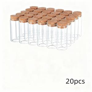 TEMU 코르크 마개가 있는 유리 시험관병 30ml 20개 - 샘플/장식/보관용 밀폐 소형 용기