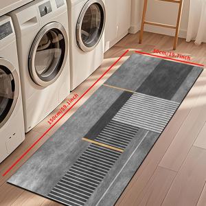TEMU 1개, 긴 스트립 카펫, 복도 카펫, 복도 카펫, 스타일, 주방 러그, 주방용 컴포트 매트, 스타일 매트, 회색 카펫, 세탁실 카펫, 미끄럼 방지 매트 (욕실용), 욕실 매트