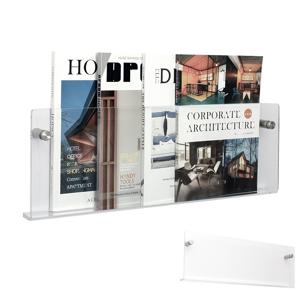 TEMU 매우 투명한 벽걸이형 책꽂이 | 투명한 매거진 및 만화 걸이형 디스플레이 랙, 플로팅 PVC 수납 선반, 거실, 사무실, 대기실에 적합 (60*16cm/40*15cm), 플로팅 선반