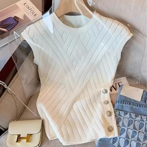 TEMU 캐주얼 웨어용 민소매 단색 탑