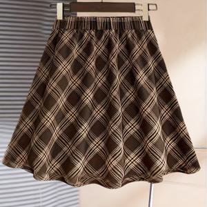 TEMU 여성용 패션 봄/가을 캐주얼 엘레강스 드레스, 빈티지 체크 A라인 스커트, 우산 스타일, 프레피룩, 가을 아웃핏, 데이트웨어, 오피스 복장, 다용도 패션