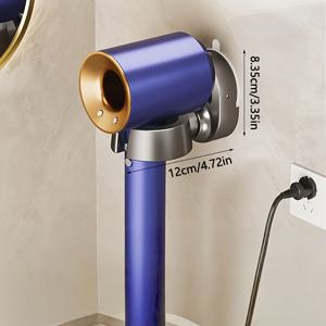 TEMU 1개 ANLIN 헤비듀티 플라스틱 무드릴 벽걸이 헤어 드라이어 홀더 - 회전 암 & 흡착컵 포함, 높이 조절 가능한 드라이어 스탠드, 공간 절약형 욕실 정리대, 조립 (나사 없음), 샤워/욕실용, 헤어 드라이어 및 욕실 트레이 적합