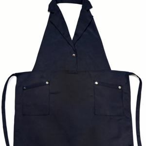 TEMU 1개 창의적인 앞치마, 밝은 버클 | 우아한 논스트레치 원단, 단색, 일반 길이, 민소매, 포켓 포함, 풀오버 디자인, 다양한 직업에 적합