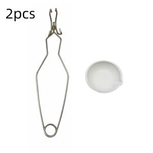 TEMU 2개 세트 금속 용해 도구, 용해 집게 + 용해 그릇, 전기 불필요, 식품 접촉 불가, 금속 용해 및 정제 장비용, 실험실 금속 용해, DIY 주얼리 공예 주조 도구