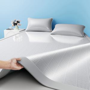 TEMU 냉감 침대패드+아이스 베개커버 시원한 여름 쿨매트 침대 패드 아이스 감촉 아이스 감촉 Q-MAX 0.439 초고속 냉감