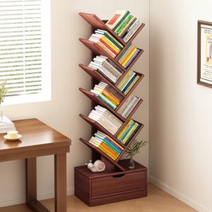 TEMU VIIWII 1개 나무 모양 책장 - 12단 레이어드 수납 공간 절약형 책장, 화이트/우드/브라운,MDF/선반 보드 구조, 간편 조립 스탠딩 선반, 데스크탑 또는 거실, 침실, 사무실 책 보관에 적합, 모던 나무 디자인 책 정리대 - 다층 오픈 플로어 책장