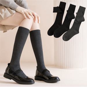 TEMU 3켤레 겨울 두꺼운 니삭스 세트, 여성 양말 긴거, 중목 종아리 긴 양말, 겨울 추위 방지, 따뜻한 홈웨어 보온 양말, 니하이 학생 교복 양말, 방한용품