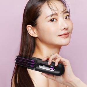 TEMU 무선 빗고데기 음이온 브러쉬 헤어 휴대용 매직기 3단계 온도조절