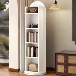 TEMU 360도 회전 전신거울，스탠드 우드 전신거울 수납장. 거울장 책장 겸용，다기능 거울. 현관, 거실, 침실에 적합