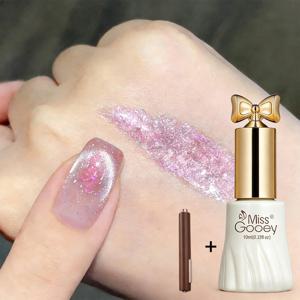 TEMU [자석 젤네일] 몽환적 반짝임 얼음투명 네일 자석 젤 우아한 그라데이션 색상 지속적인 광택