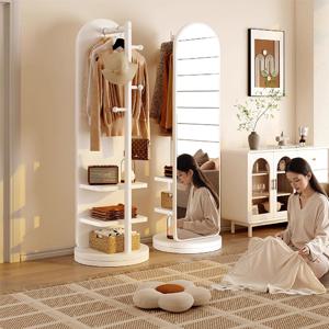 TEMU 다기능 360도 회전 전신거울 행거, 전신거울 스탠드 수납. 침실, 거실 등 전신 거울 행거