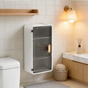 TEMU 방수 벽걸이 3단 수납장 화장실 욕실 코너 공간 활용 수납 정리 휴지케이스