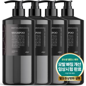 TEMU 오브제 지성 두피 탈모샴푸 1LX4개입 대용량 약산성 멘톨 모발빠짐 두피피지개선 밸런스