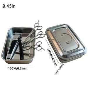 TEMU 뱃집 및 미용실에 적합한 스테인리스 스틸 네일 소독 상자 뚜껑 포함 - 포름알데히드 무함유
