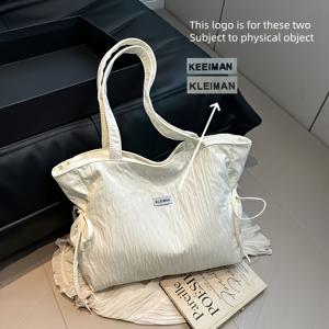 TEMU 일본 스타일의 하이패션 플리츠 토트백, 넉넉하고 트렌디한 캐주얼 출퇴근용, 여행에 완벽, 럭셔리 숄더백, 겨드랑이 가방, 쇼핑 토트백, 남성용 크로스바디 백