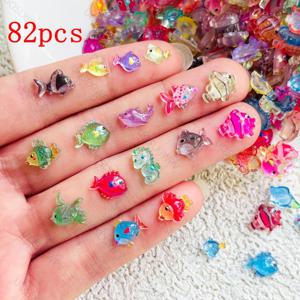 TEMU 38/82개 귀여운 미니 컬러 혼합 별빛 하늘 물고기 네일 아트용 | 레진 라인스톤, 네일 아트, 웨딩, 수공예, 바다 테마, 주얼리 제작 및 장식에 이상적