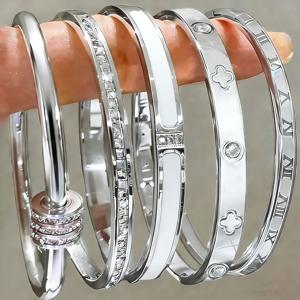 TEMU 우아한 스테인리스 스틸 팔찌 | 튼튼하고 세척 가능, , 파티, 어버이날 선물로 적합