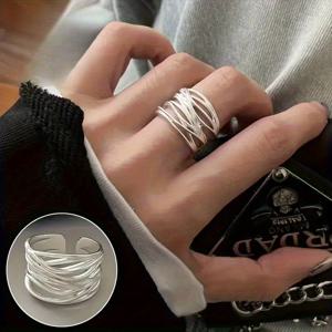 TEMU 여성을 위한 조절 가능한 무광 너비 밴드 반지, 오픈 스타일로 저자극적으로 디자인되었으며 커플, 절친, 일상복, 결혼식, 해변 휴가, 추수감사절, 크리스마스, 어버이날에 완벽하며 모든 계절에 적합합니다.