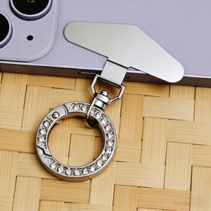 TEMU 1개 회전식 스테인리스 스틸 휴대폰 랜야드 클립, 반짝이는 금속 스프링 링 열쇠고리 포함, 초슬림 휴대폰 스트랩 커넥터, 연결판, 카드, 휴대폰 케이스 뒷면 스티커 스페이서 고정용 금속판, 휴대폰 랜야드 부착용 고리, 휴대폰 액세서리