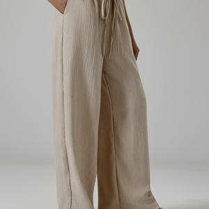 TEMU 여성용 와이드 레그 팬츠 - 비침 방지 레그 바지, 포켓 웨이스트, 오피스, 파티, 캐주얼 웨어에 적합 | 세탁기 사용 가능한 가벼운 하의 | 중성 불투명 소재로 사계절 전문가 & 일상복 ()