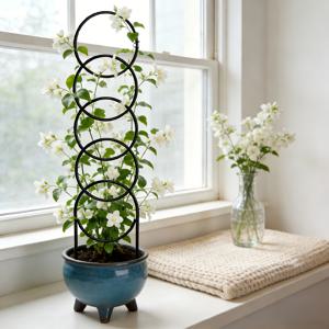 TEMU 이 검정색 클라이밍 프레임 세트는 2개로 구성되어 있으며, 식물용 지퍼 타이가 함께 제공됩니다. 실내 및 실외 환경 모두에서 다용도 철제 지지 구조로 사용할 수 있으며, 화분에 심은 덩굴, 녹색 식물 및 꽃 피는 식물에 이상적입니다.