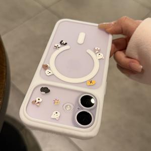 TEMU 휴대폰 케이스 - 탈착식 무광 마그네틱 폰 케이스가 특징인 만화 강아지 스티커가 있는 아이폰 17 Pro Max, 17 Pro, 17 Air, 16, 15, 14, 그리고 13 Pro Max용 디자인. 무선 충전 기능과 투명 커버가 있습니다.