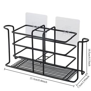 TEMU 철제 칫솔걸이, 무드릴 벽걸이 칫솔 스탠드, 배수구 포함 욕실 컵 및 칫솔 정리대