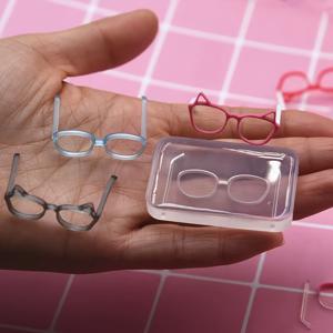 TEMU 초경량 클레이 얼굴 몰드 미니 안경 프레임 비율, 스톤 플라스틱 클레이용 미니어처 고양이 눈 안경 몰드, 소프트 세라믹 수제 레진 안경 프레임 몰드