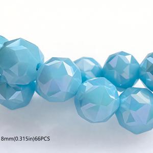 TEMU 고품질 장식 비즈, 8mm (약 66개/팩) / 10mm (약 56개/팩), 오스트리아 뉴 레이크 블루 다면체 플라워 볼 비즈, 산뜻하고 따뜻한 톤, 고급스럽고 클리어, 구멍 포함