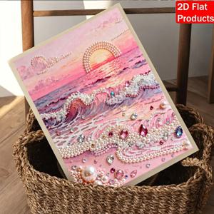 TEMU 2D 플랫 제품 2026 신상 트렌디한 압력 해소 진주 페인팅 DYY 진주 장식 미술 액자 없는 캔버스 아트 페인팅 키트 성인 진주 포인트 드릴 아트 페인팅 - 광택 진주 선명한 윤곽 수제 홈 데코 진주 변색 방지 깔끔한 아란