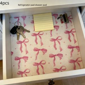 TEMU 4개/8개 두꺼운 리본 패턴 냉장고 패드, EVA 소재, 미끄럼 방지 냉장고 패드 - 냉장고 라이닝, 미끄럼 방지 파티션 & 서랍 패드, 냉동고, 주방용 - 세탁 가능, 청소 쉬움, 스크래치 방지, 리본 패턴 패드