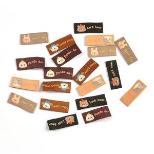 TEMU 50개입 4x1.7cm 멀티컬러 곰/고양이 패턴 패브릭 라벨, 가방, 모자, 스카프, 의류 액세서리용 봉제 DIY 태그, 접착제 없음