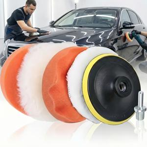 TEMU 수이투 3인치 드릴 버핑 패드, 6개 세트 자동차 폼 폴리싱 패드 키트, 드릴 버퍼 폴리셔 부착물, 자동차 폴리싱, 왁싱, 실링 글레이즈용