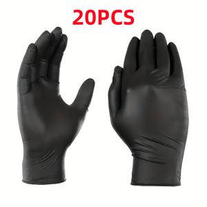 TEMU 검은색 니트릴 장갑, 일회용 니트릴 장갑, 가정 청소, 설거지, 주방 사용, 애완 동물 관리, 염색에 적합 - 4가지 사이즈로 제공, 다기능 청소 장갑, 스타일리시한 청소 장갑, 사계절용 주방 전용