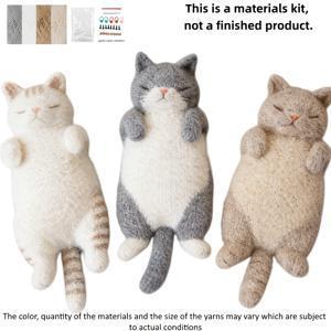 TEMU 3개 동물 뜨개질 키트 초보자용, 단계별 텍스트 튜토리얼이 포함된 성인용 뜨개질 키트, 성인용 고양이 공예, 귀엽고 재미있는 홈 장식 장식품, 생일 발렌타인데이 할로윈 및 크리스마스 선물