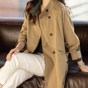 TEMU 세련된 디자인과 편안한 핏의 새로운 봄 여성용 롱 트렌치 코트